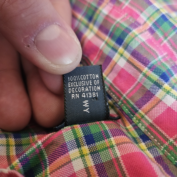 Vintage Ralph Lauren Shirt Mens Size XL Pink Green Plaid Button Down - Picture 4 of 7